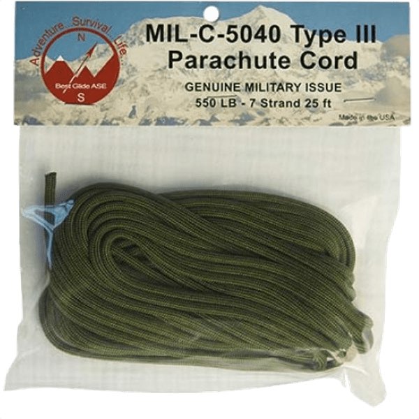 Military Parachute Cord MIL-C-5040 Type III, 25 ft