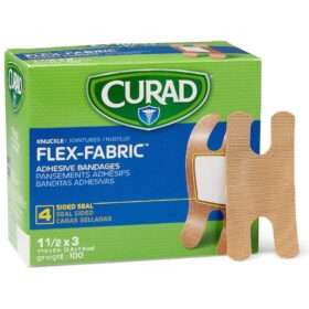 CURAD Flex-Fabric Bandages, Knuckle, 100/Box